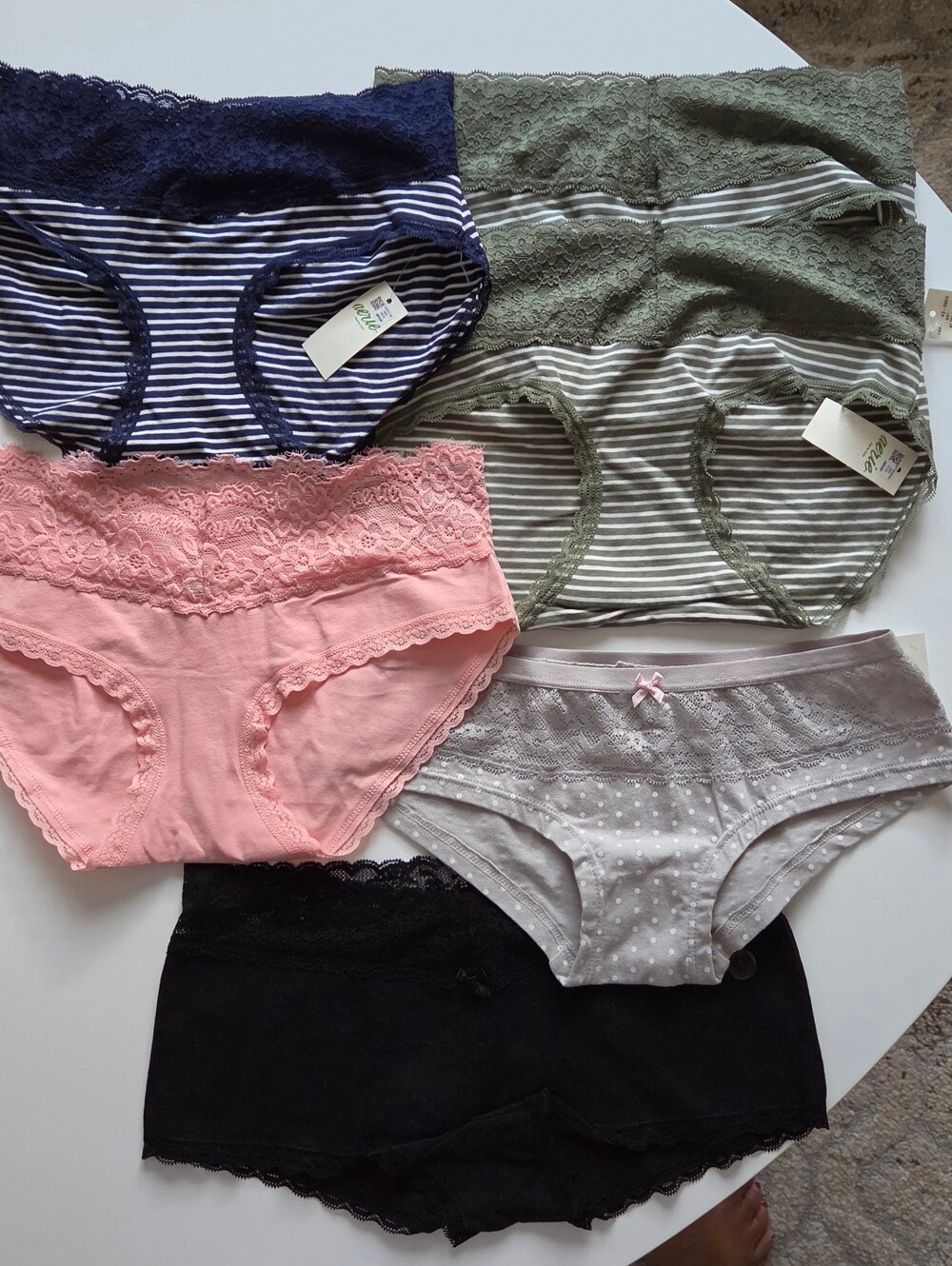 NWT Aerie Cotton Briefs/Shorts - Navy, Olive, Pink, Gray, Black - 6pcs, Size XS